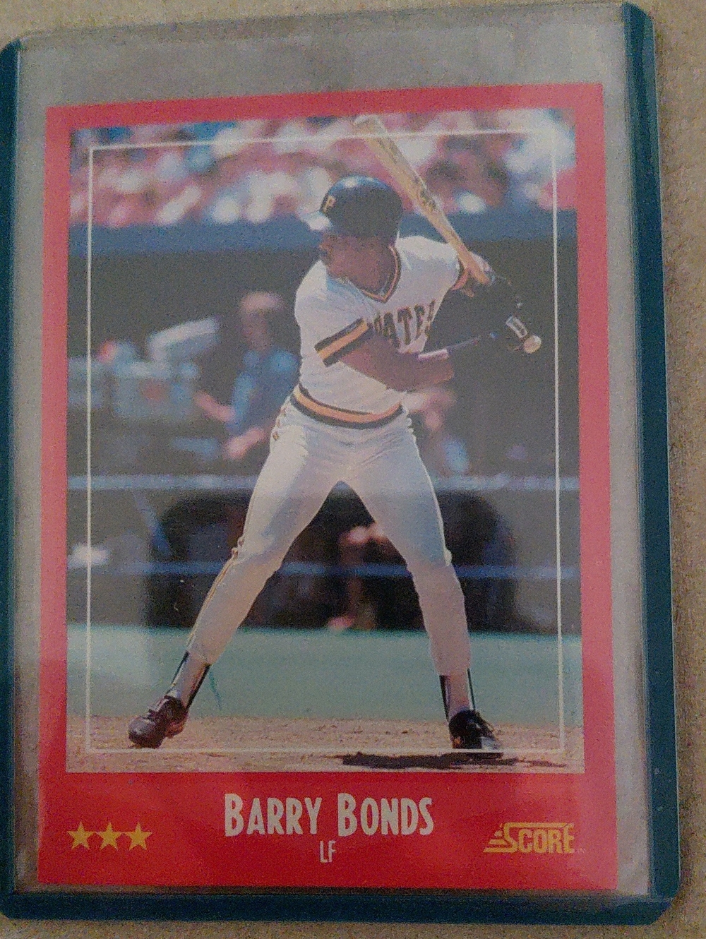 Barry Bonds Baseball Card Protective Sleeve - Blue